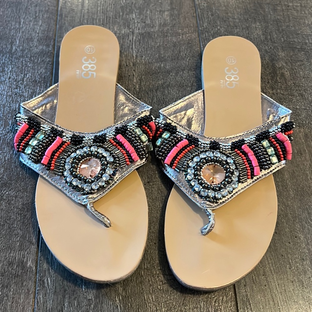 Bejeweled Colorful Sandals - Size 10